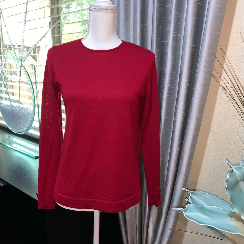 J.Jill 100% wool red sweater
